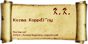 Kozma Koppány névjegykártya