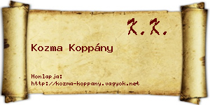 Kozma Koppány névjegykártya