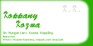 koppany kozma business card