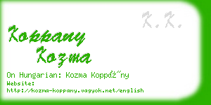 koppany kozma business card